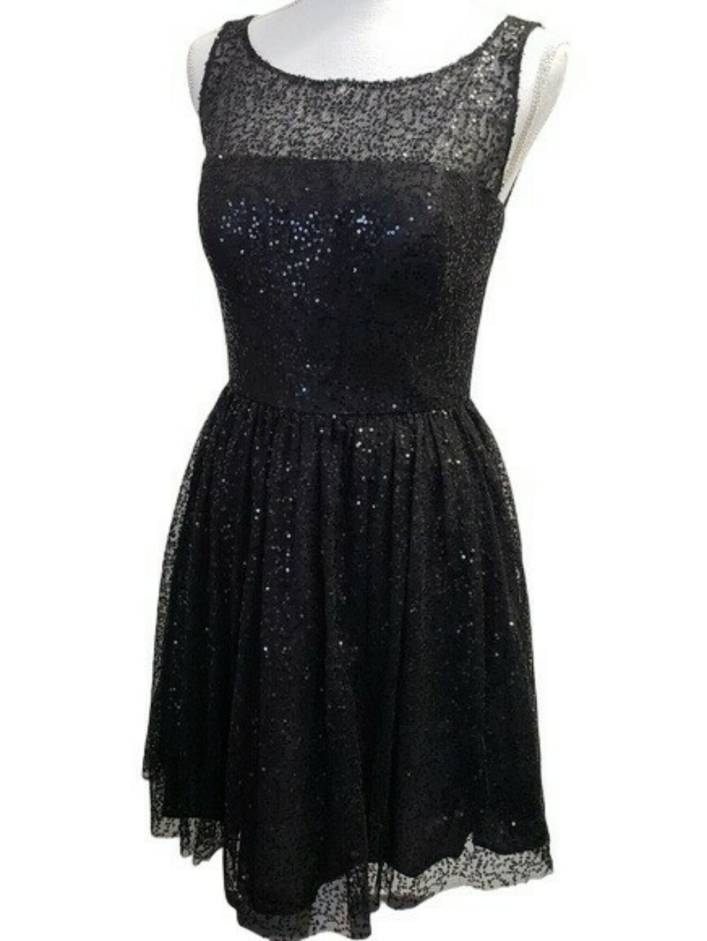 MXI Black Sequin Dress with Flaw Size 11/12
